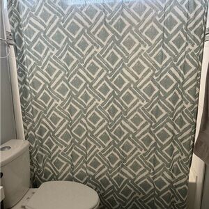 Westport Geometric Shower Curtain - Blue and White